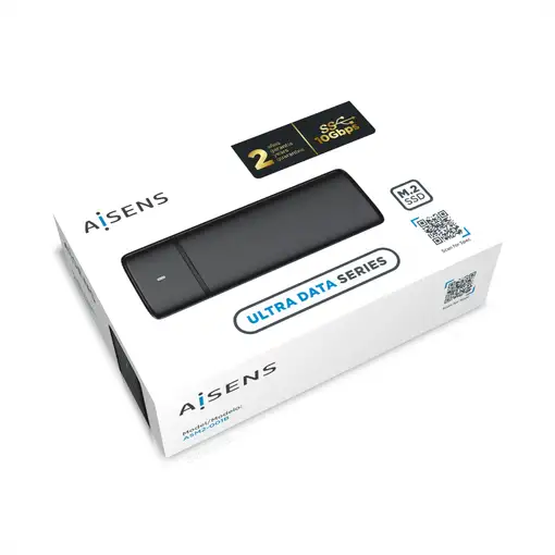 AISENS Caja Externa M.2 (NGFF) ASM2-001B SATA/NVME a USB3.1/USB3.2 Gen2, Negra