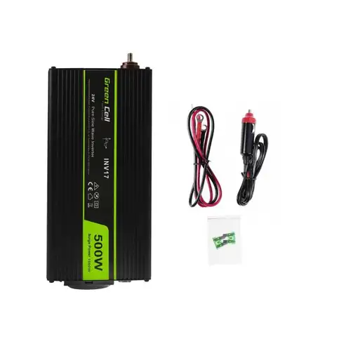 Green Cell INV17 adaptador e inversor de corriente Auto 500 W Negro