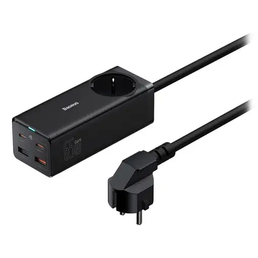Baseus PSZM000901 adaptador e inversor de corriente Interior 65 W Negro Baseus PSZM000901 adaptador e inversor de corriente Interior 65 W Negro