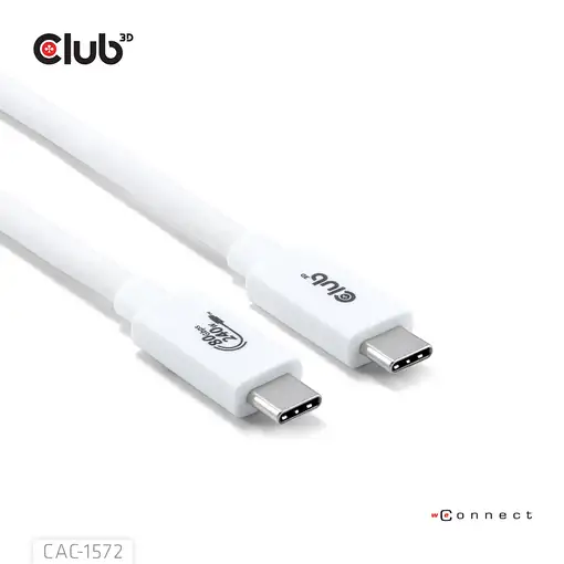 CLUB3D CAC-1572 cable USB USB4 Gen 2x2 1,2 m USB C Blanco