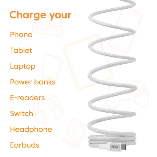 CLUB3D CLUB 3D USB-C Magnetic-Coil Cable White cable USB 2 m USB C Blanco