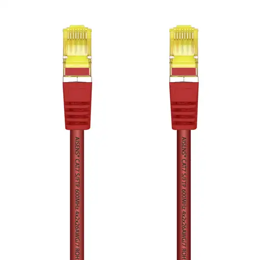 AISENS Cable De Red Latiguillo RJ45 LSZH Cat.7 600 MHz S/FTP PIMF AWG26, Rojo, 1.0