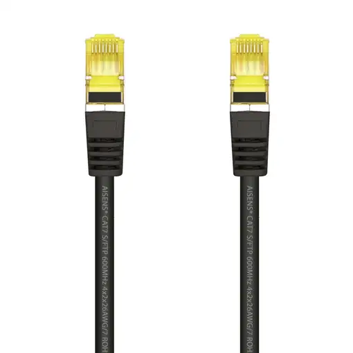 AISENS Cable De Red Latiguillo RJ45 LSZH Cat.7 600 MHz S/FTP PIMF AWG26, Negro, 1.