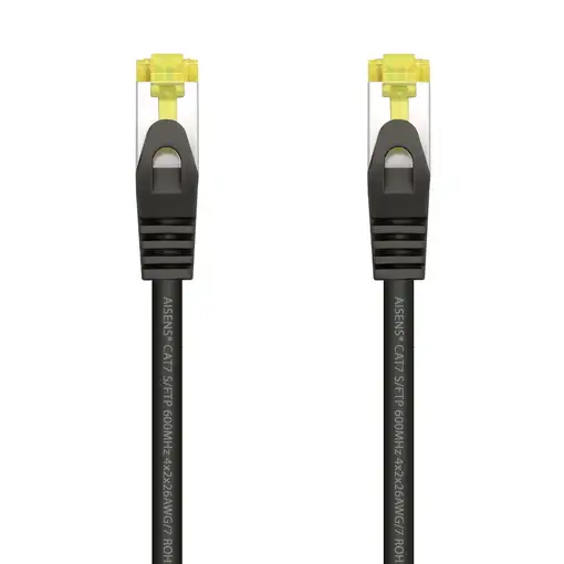 AISENS Cable De Red Latiguillo RJ45 LSZH Cat.7 600 MHz S/FTP PIMF AWG26, Negro, 1.