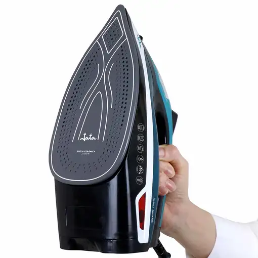 JATA JEPL1221 plancha Plancha a vapor Suela de cerámica 2400 W Negro, Azul, Gris,