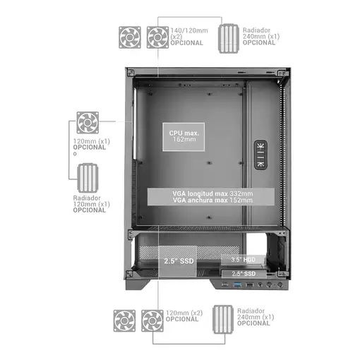 Mars Gaming MC-PULSAR Midi Tower Negro