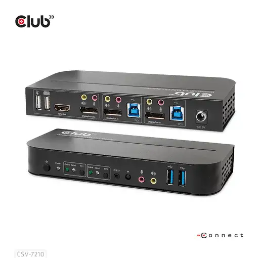 CLUB3D CSV-7210 interruptor KVM Negro