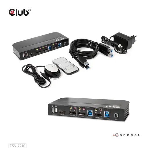 CLUB3D CSV-7210 interruptor KVM Negro