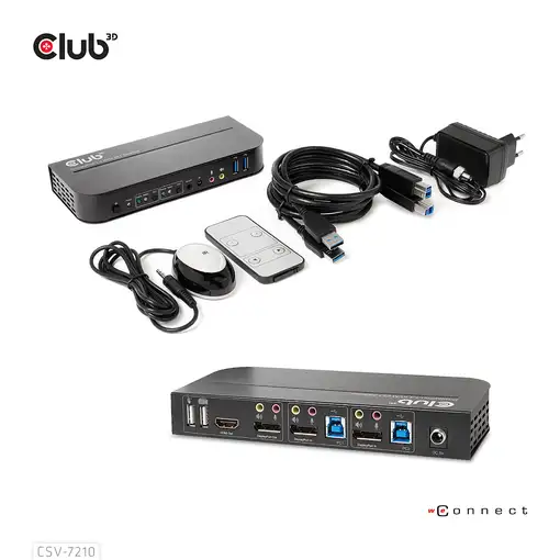 CLUB3D CSV-7210 interruptor KVM Negro