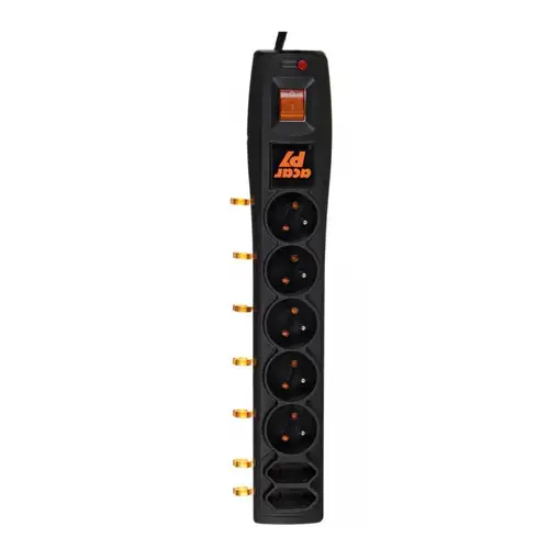 ACAR P7 base múltiple 1,5 m 7 salidas AC Interior Negro