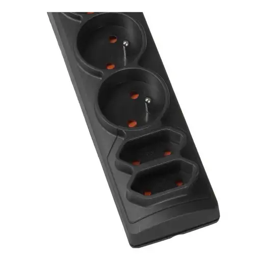 HSK DATA P& 3m base múltiple 5 salidas AC Interior / exterior Negro
