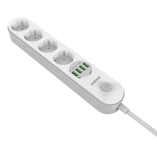 Energizer EPB2500W00EU base múltiple 2 m 4 salidas AC Interior Blanco