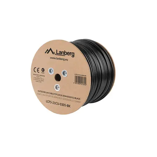 Lanberg LCF5-21CU-0305-BK cable de red Negro 305 m Cat5e F/UTP (FTP)