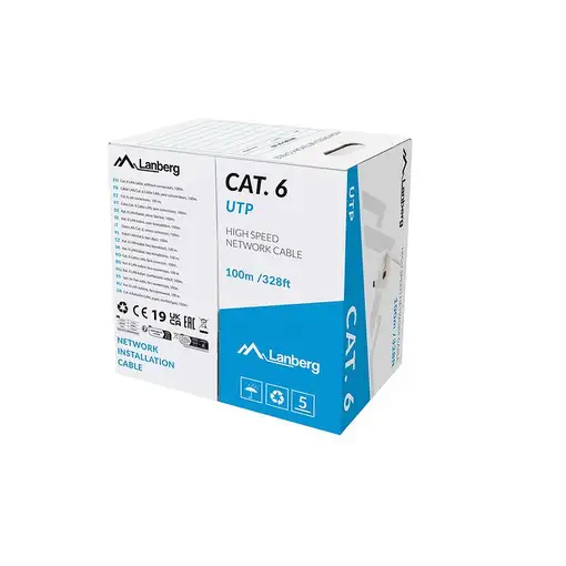 Lanberg LCU6-11CU-0100-S cable de red Gris 100 m Cat6 U/UTP (UTP)