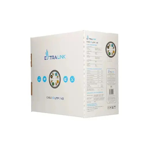 Extralink Par trenzado CAT6 UTP (U/UTP) V2 Interior 305M
