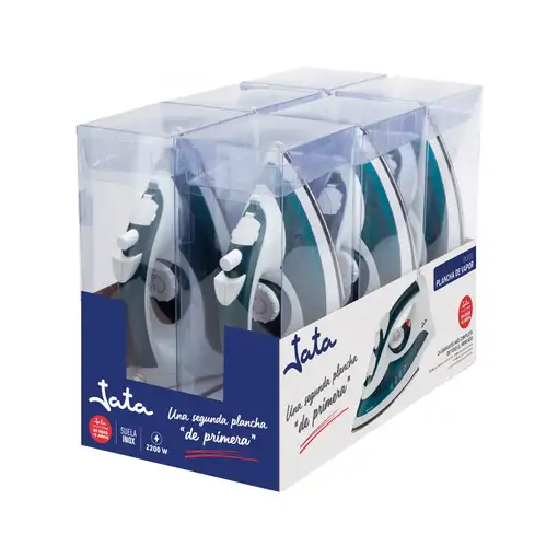 Plancha de vapor JATA PL120 con suela de acero inoxidable. Vapor vertical. 2200 W