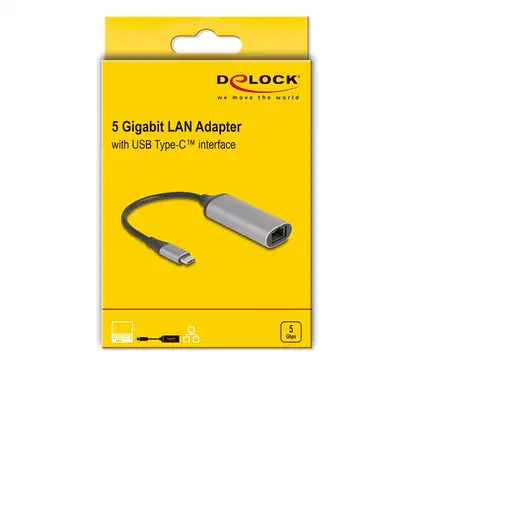 DeLOCK 81570 cambiador de género para cable USB Type-C RJ-45 Antracita
