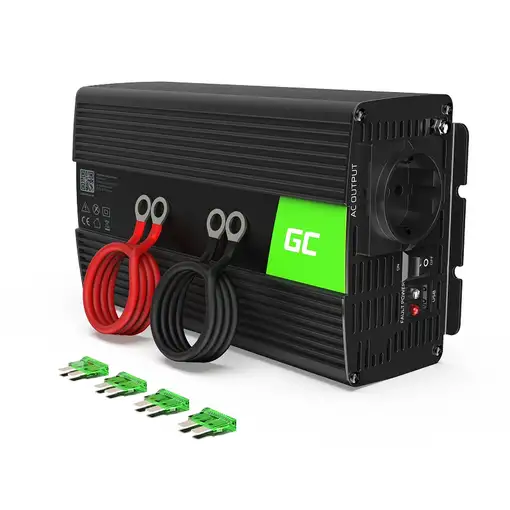 Green Cell INV18 adaptador e inversor de corriente Auto 1000 W Negro