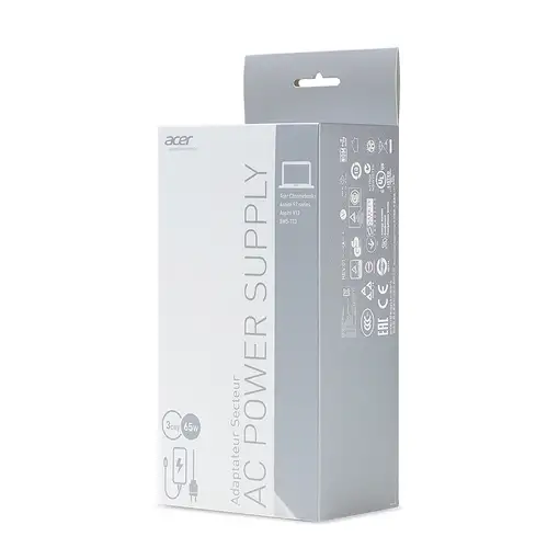 Acer AC Adapter 65W adaptador e inversor de corriente Interior Negro