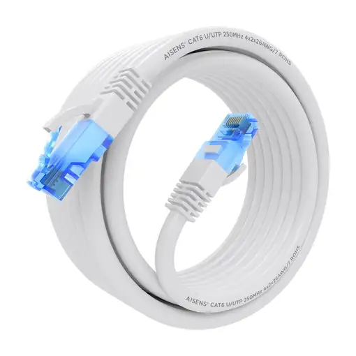 AISENS Cable De Red Latiguillo RJ45 Cat.6 UTP AWG26 CCA, Blanco, 4.0 m