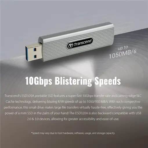 Transcend ESD320A 1 TB USB tipo A 3.2 Gen 2 (3.1 Gen 2) Gris