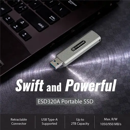 Transcend ESD320A 512 GB USB tipo A 3.2 Gen 2 (3.1 Gen 2) Gris