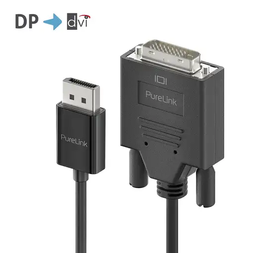 PureLink IS2011-020 adaptador de cable de vídeo 2 m DisplayPort DVI-D Negro