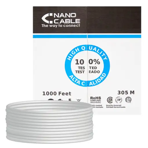 Nanocable CABLE RED RJ45 CAT.5E UTP FLEXIBLE AWG24, 305 M