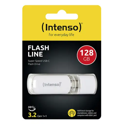 Intenso Flash Line unidad flash USB 128 GB USB Tipo C 3.2 Gen 1 (3.1 Gen 1) Blanco