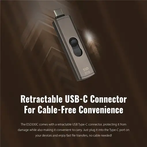 Transcend ESD330C 2 TB USB Tipo C Marrón, Gris