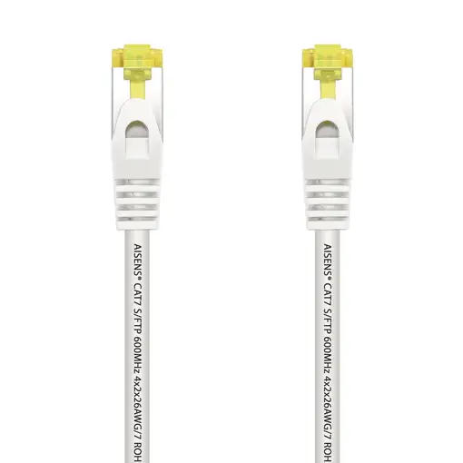 AISENS Cable De Red Latiguillo RJ45 LSZH Cat.7 600 MHz S/FTP PIMF AWG26, Blanco, 0