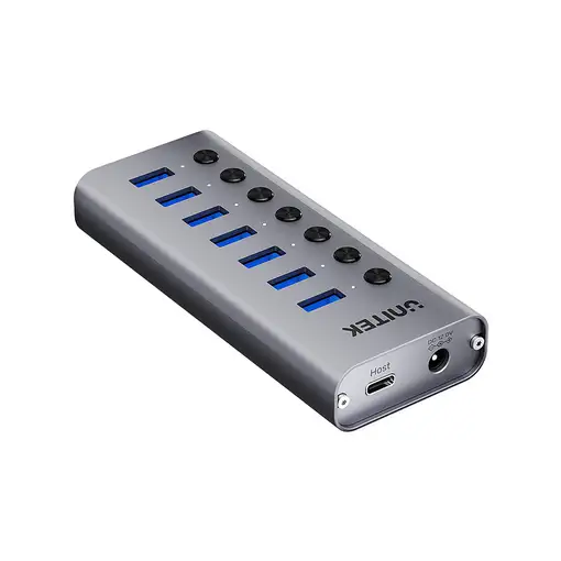 UNITEK H1314A01-EU hub de interfaz USB Tipo C 5000 Mbit/s Gris