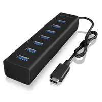 ICY BOX IB-HUB1700-C3 USB 3.2 Gen 1 (3.1 Gen 1) Type-C 5000 Mbit/s Negro ICY BOX IB-HUB1700-C3 USB 3.2 Gen 1 (3.1 Gen 1) Type-C 5000 Mbit/s Negro