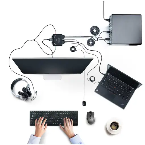 StarTech.com C2-H46-UAC-CBL-KVM interruptor KVM Negro