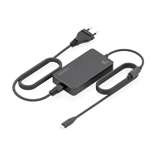 AISENS Cargador De Sobremesa GaN 90W PD3.0 1xUSB-C 1.8m, Negro
