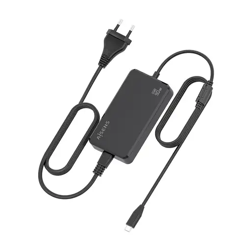 AISENS Cargador De Sobremesa GaN 90W PD3.0 1xUSB-C 1.8m, Negro