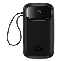 Baseus QPOW 2 DUAL KABLOLU 10.000 MAH 22.5W POWERBANK-SIYAH batería externa Litio