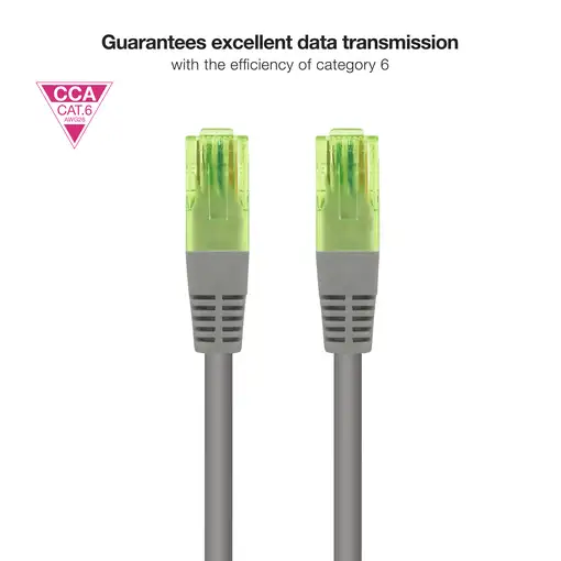 Nanocable Cable de Red Latiguillo RJ45 CAT.6 UTP AWG26 CCA, Gris, 30 cm