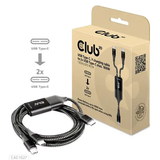 CLUB3D CAC-1527 cable USB 1,83 m USB C 2 x USB C Negro