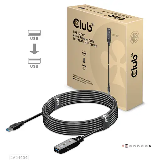 CLUB3D CAC-1404 cable USB USB 3.2 Gen 1 (3.1 Gen 1) 5 m USB A Negro