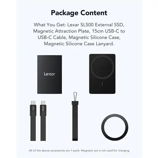 Lexar SL500 4 TB USB Tipo C USB 3.2 Gen 2x2 Negro
