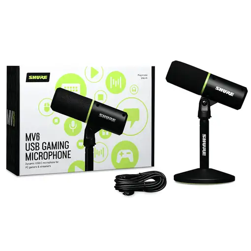 Shure MV6 micrófono Negro Micrófono de superficie para mesa