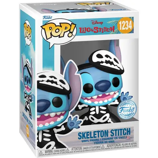 Figura Funko Pop! Lilo & Stitch Stitch Esqueleto Modelo 1234|66330 Ed.Especial