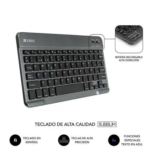 Funda para Tablet Con Teclado Bluetooth Keytab Pro Bluetooth 9.6\a 10.8\  Negro