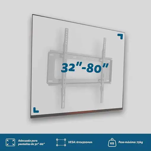 Grunkel SP-61X50FX soporte para TV 2,03 m (80") Negro