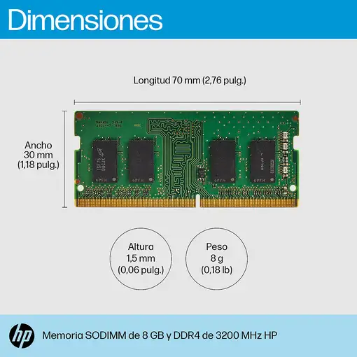 HP Memoria SODIMM DDR4 3200 de 8 GB