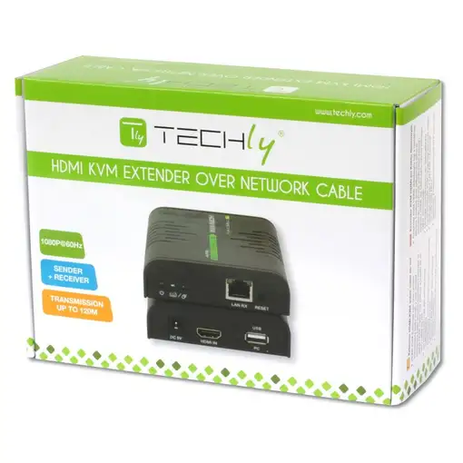 Techly IDATA HDMI-KVM2 extensor KVM Transmisor y receptor