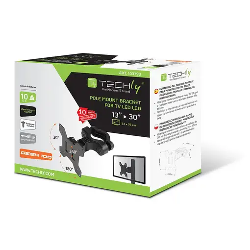 Techly ICALCD100BK Escritorio Negro