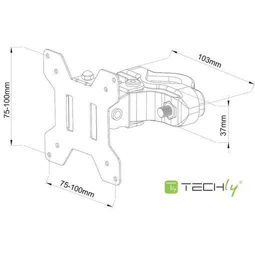 Techly ICALCD100BK Escritorio Negro