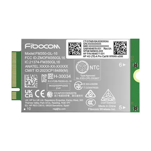 HP 4G LTE-A Pro Cat16 WWAN tarjeta y adaptador de interfaz HP 4G LTE-A Pro Cat16 WWAN tarjeta y adaptador de interfaz